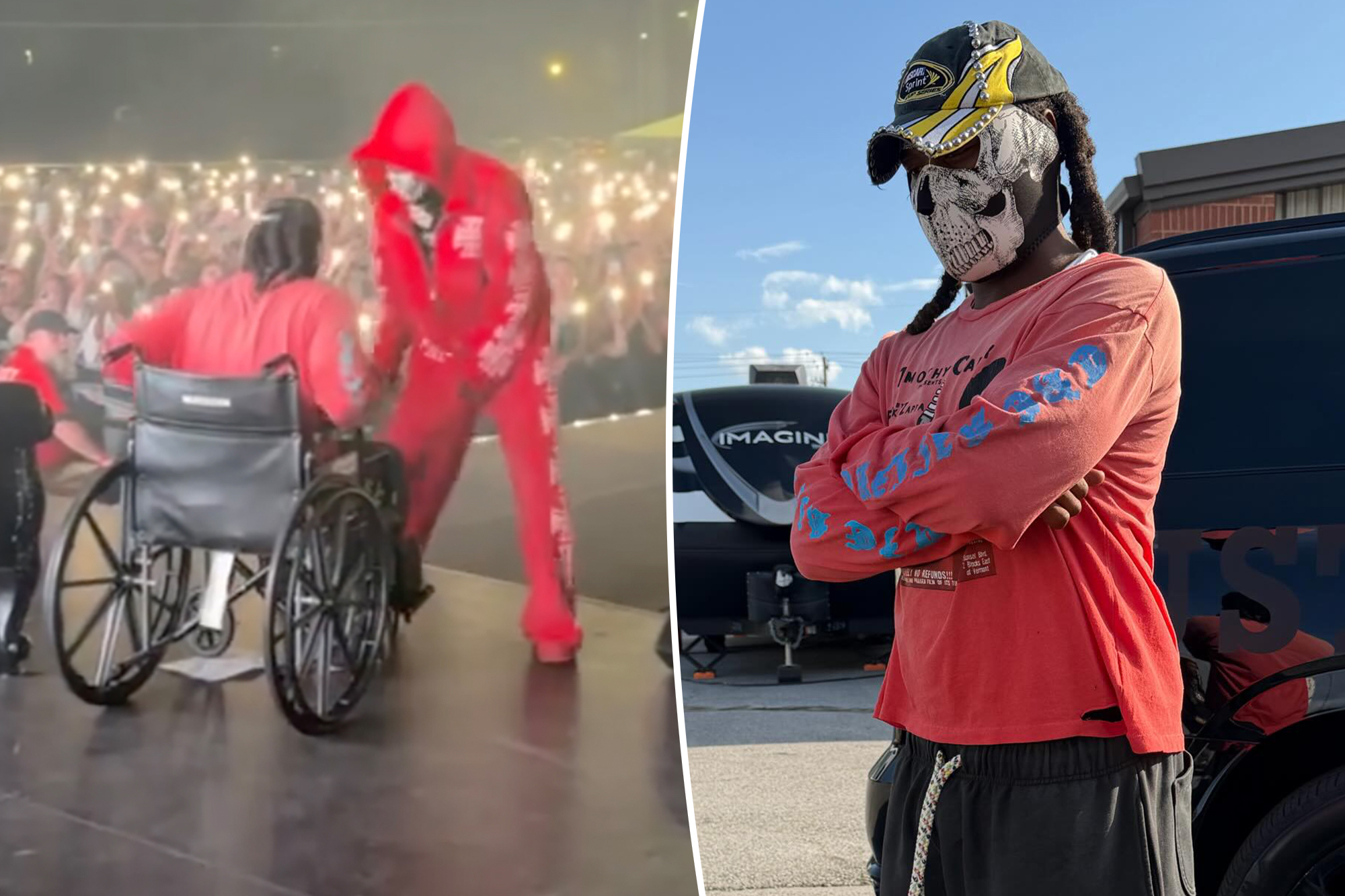 Offset stuns audience by performing just days after leg injury
