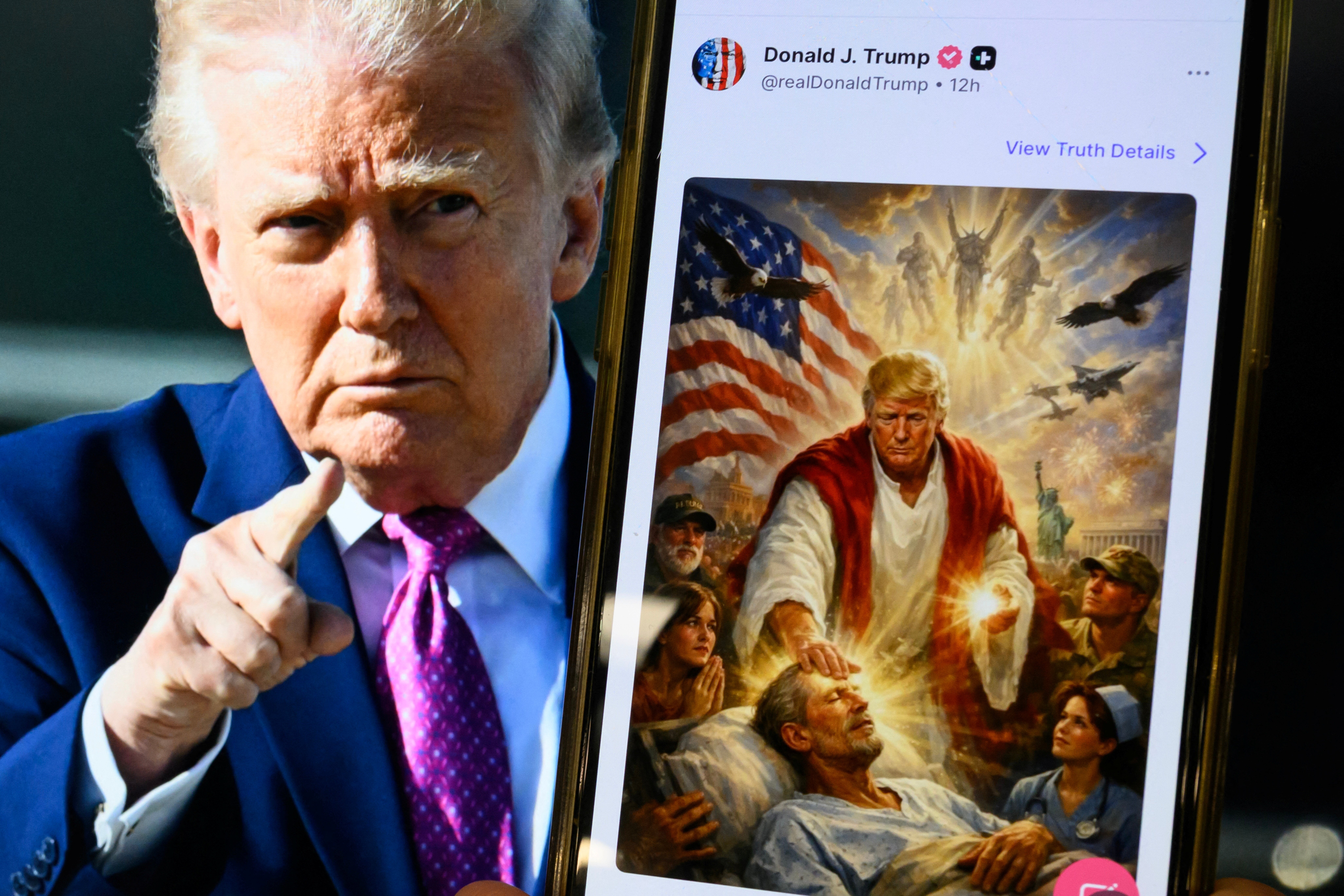 Trump Clarifies Controversial AI Image, Claims It Depicts Him as a Healer