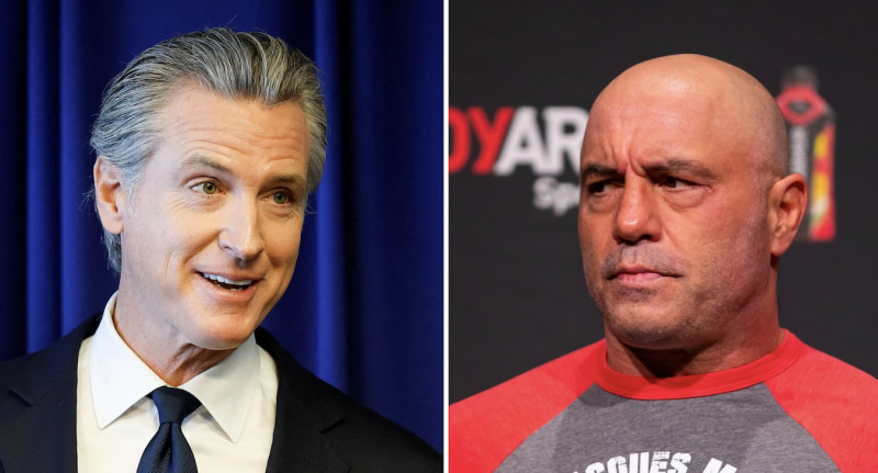 California Governor Gavin Newsom Responds to Joe Rogan's 'Cardboard Cutout of a Person' Remark