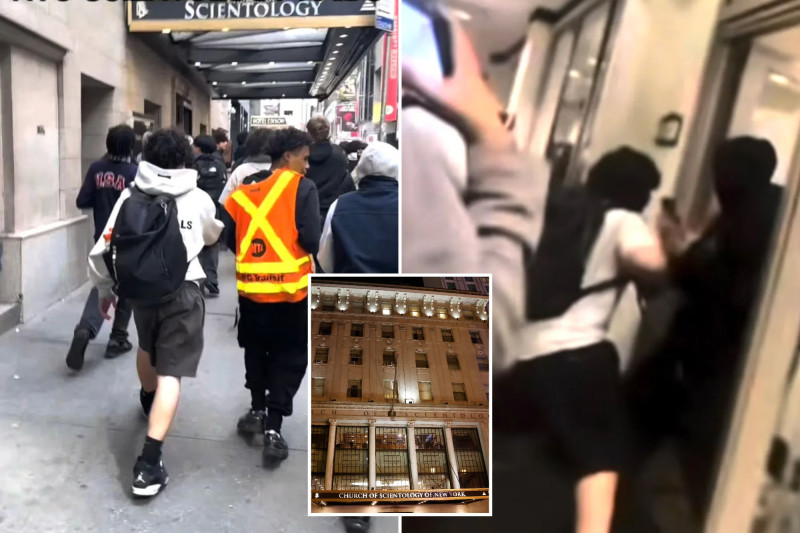 Teen Mob Wreaks Havoc at Times Square Scientology Church in Viral 'Speed Running' Stunt