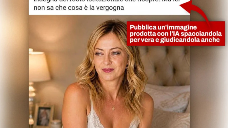 Italian PM Posts Provocative Lingerie Photo Described as 'Crafted by a Bot'