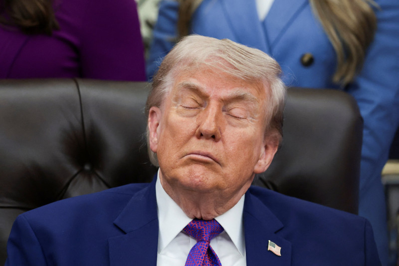 White House Social Media Team's Bizarre Defense of Trump’s Sleepy Oval Office Moment