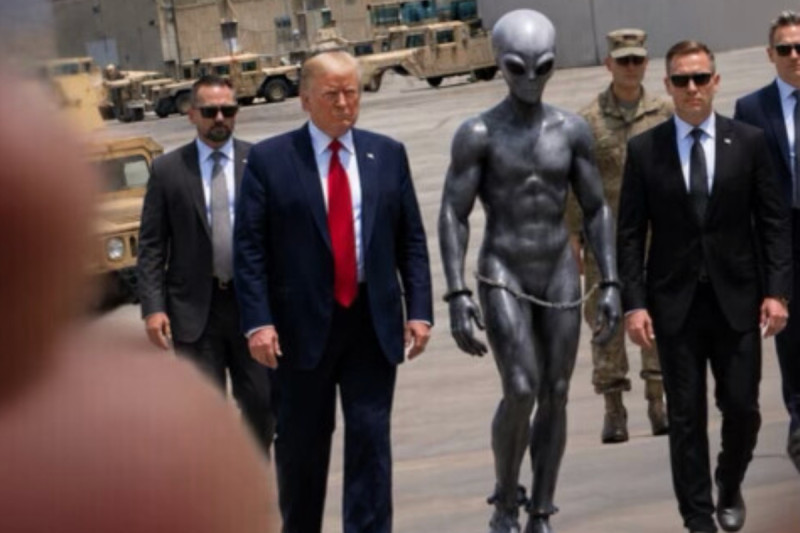 Trump Unleashes Wild AI Memes Featuring Buff Alien and Space Warfare