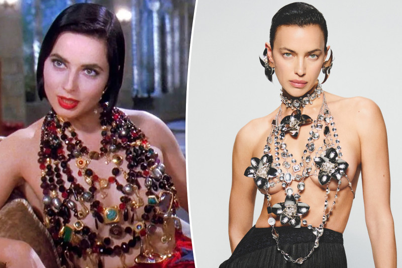Irina Shayk Channels ‘Death Becomes Her’ in Jaw-Dropping Necklace-Bra Hybrid