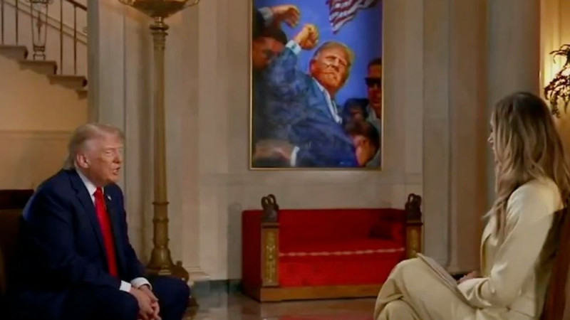 Trump's Portrait of Himself Sparks Kim Jong Un Comparisons in Bizarre Interview