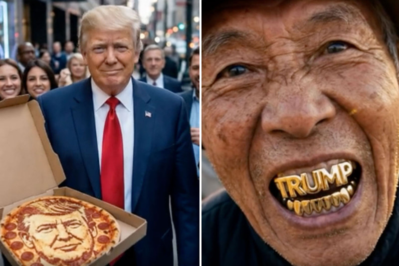Trump Unleashes Absurd AI Video: Face on Pizza, Camel Rides, and Moon Landings