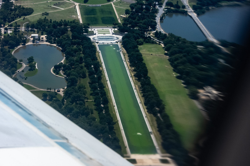 Trump's $14 Million Reflecting Pool Turns Into Algae Swamp Amid Cleanup Chaos