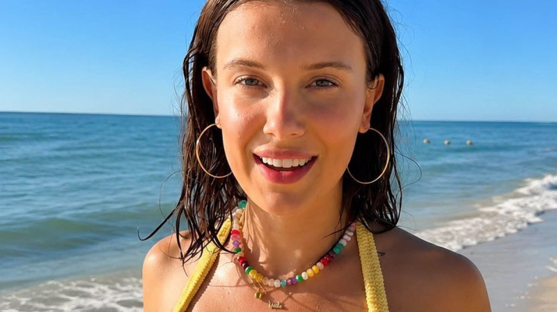Millie Bobby Brown Sets the Beach Ablaze in a Daring Yellow Bikini
