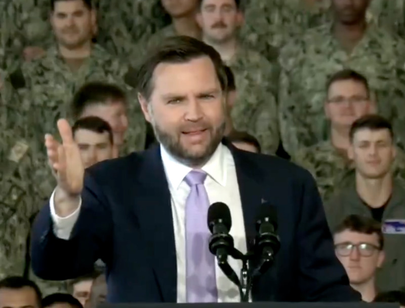 JD Vance Flops with Mean Joke About Biden in Front of Troops