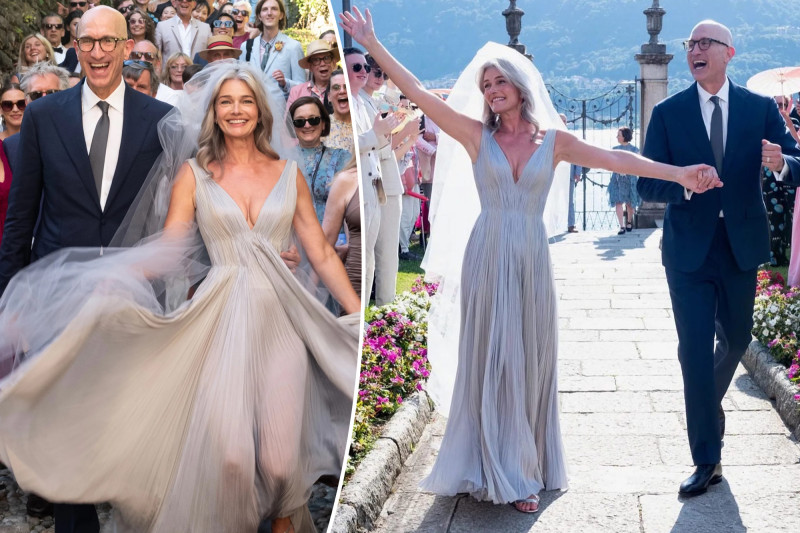 Paulina Porizkova Ditches Traditional White for a Mind-Bending Wedding Dress