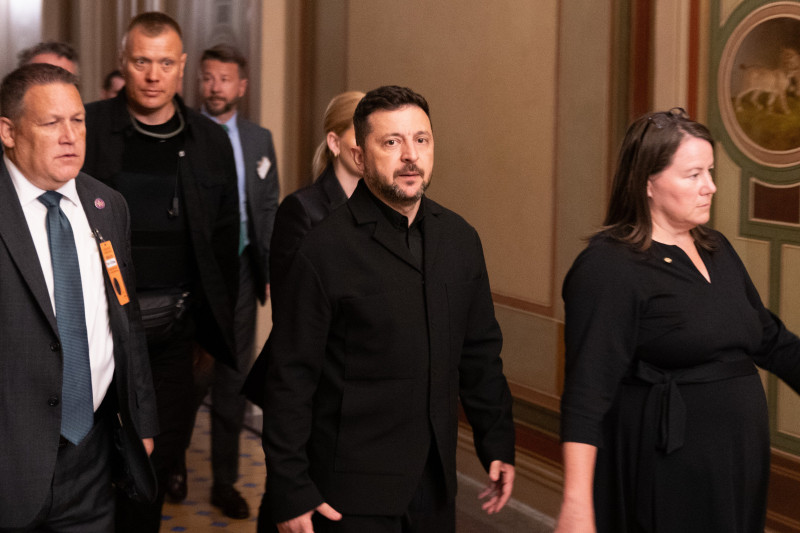 Senate Moves to Slam Russia with Sanctions as Zelenskyy Observes from Above